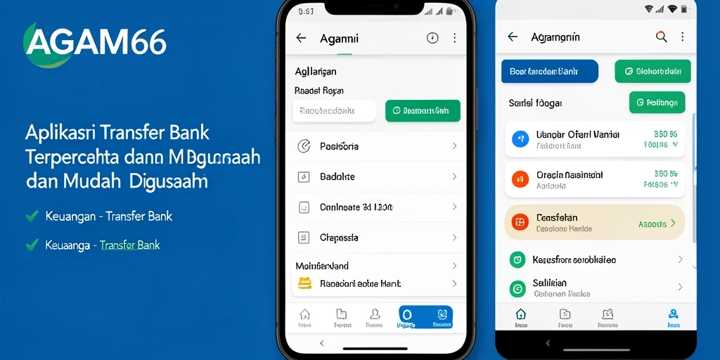 Tampilan antarmuka AGAM66 yang intuitif dan mudah digunakan untuk Transfer Bank.
