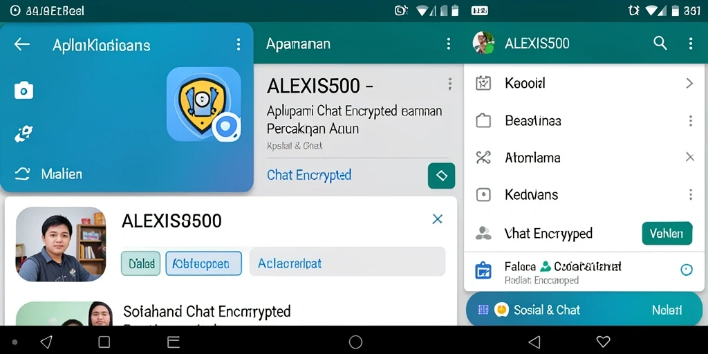 Antarmuka aplikasi ALEXIS500 yang intuitif dan aman untuk chat.