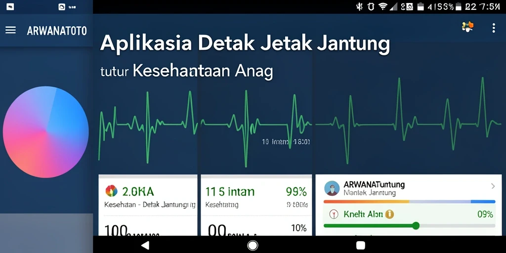 Tampilan antarmuka ARWANATOTO untuk pemantauan detak jantung.