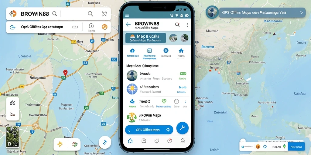 Tampilan antarmuka BROWIN88 untuk navigasi GPS Offline Maps.