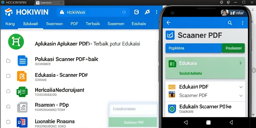 Tampilan antarmuka HOKIWIN menampilkan fitur pemindaian PDF yang sederhana dan efisien.