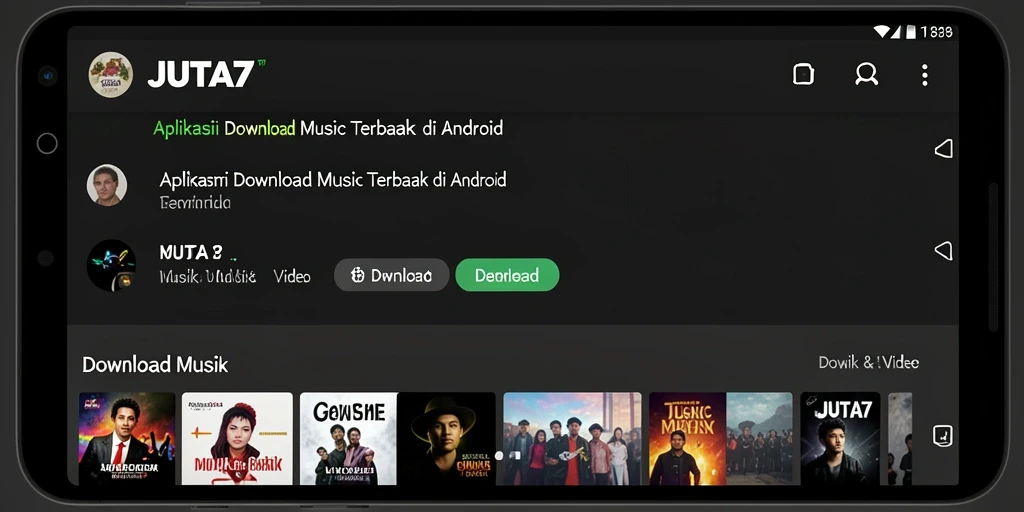 Antarmuka JUTA7 yang sederhana untuk mengunduh musik.