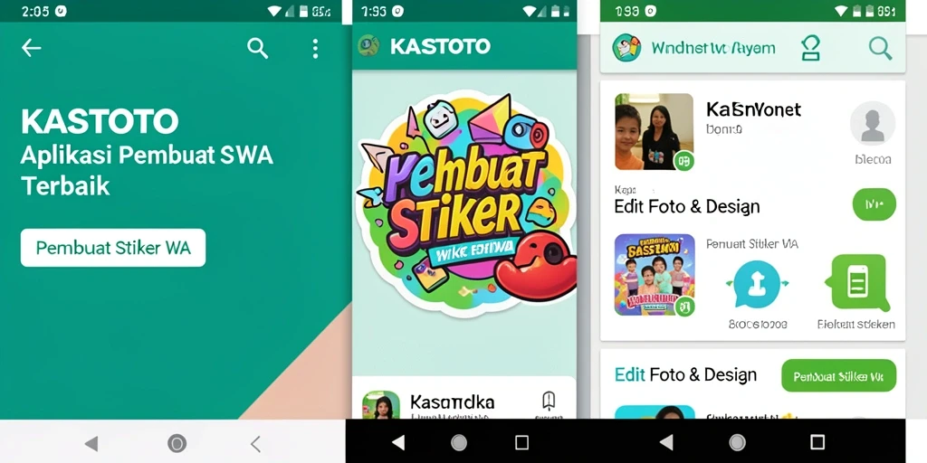 Tampilan antarmuka KASTOTO untuk membuat stiker WA yang intuitif.