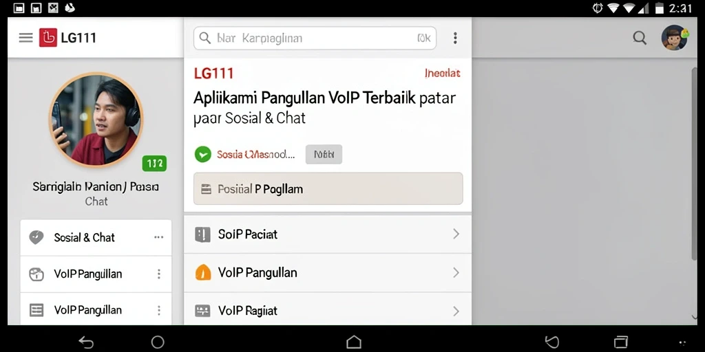 Antarmuka pengguna LG111 yang intuitif dan menarik.