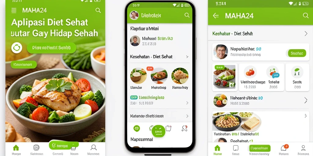 Tampilan antarmuka MAHA24 yang menarik untuk Diet Sehat.