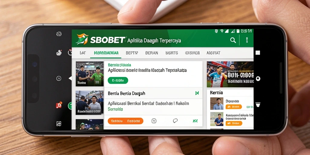 Antarmuka pengguna aplikasi berita daerah SBOBET yang menarik.