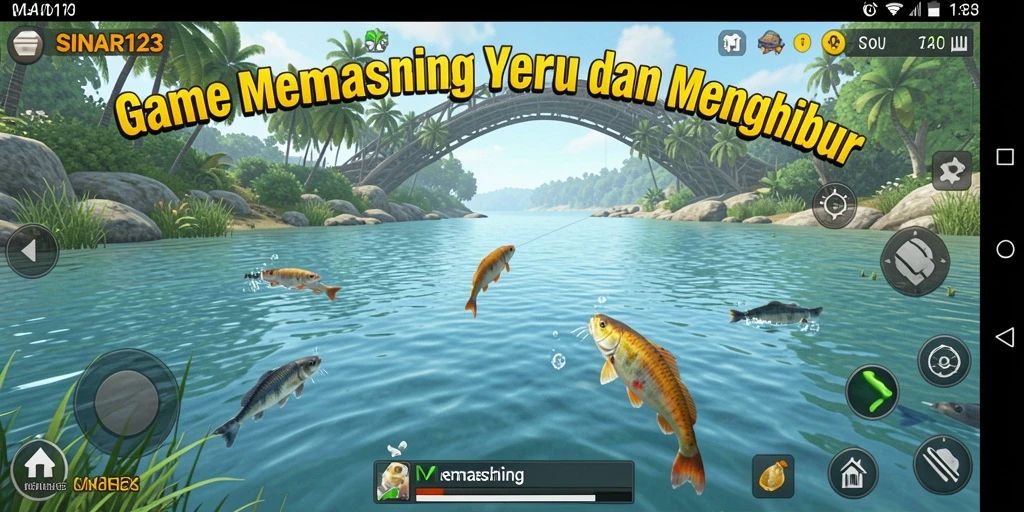 Screenshot antarmuka game Memancing SINAR123 yang memukau.
