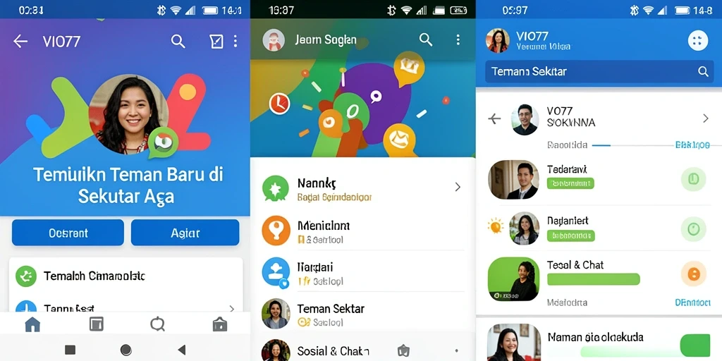 Tampilan antarmuka VIO77 yang menarik untuk bertemu teman baru.