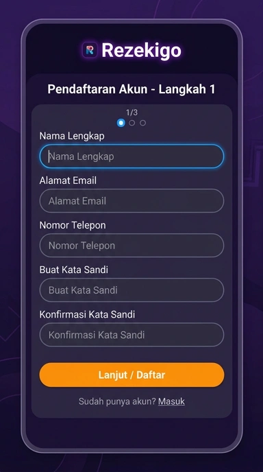 Cara Mudah Membuat Akun Baru rezekigo untuk Android