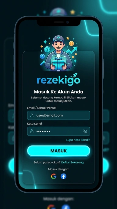Cara Masuk Akun Rezekigo untuk Pengguna Android